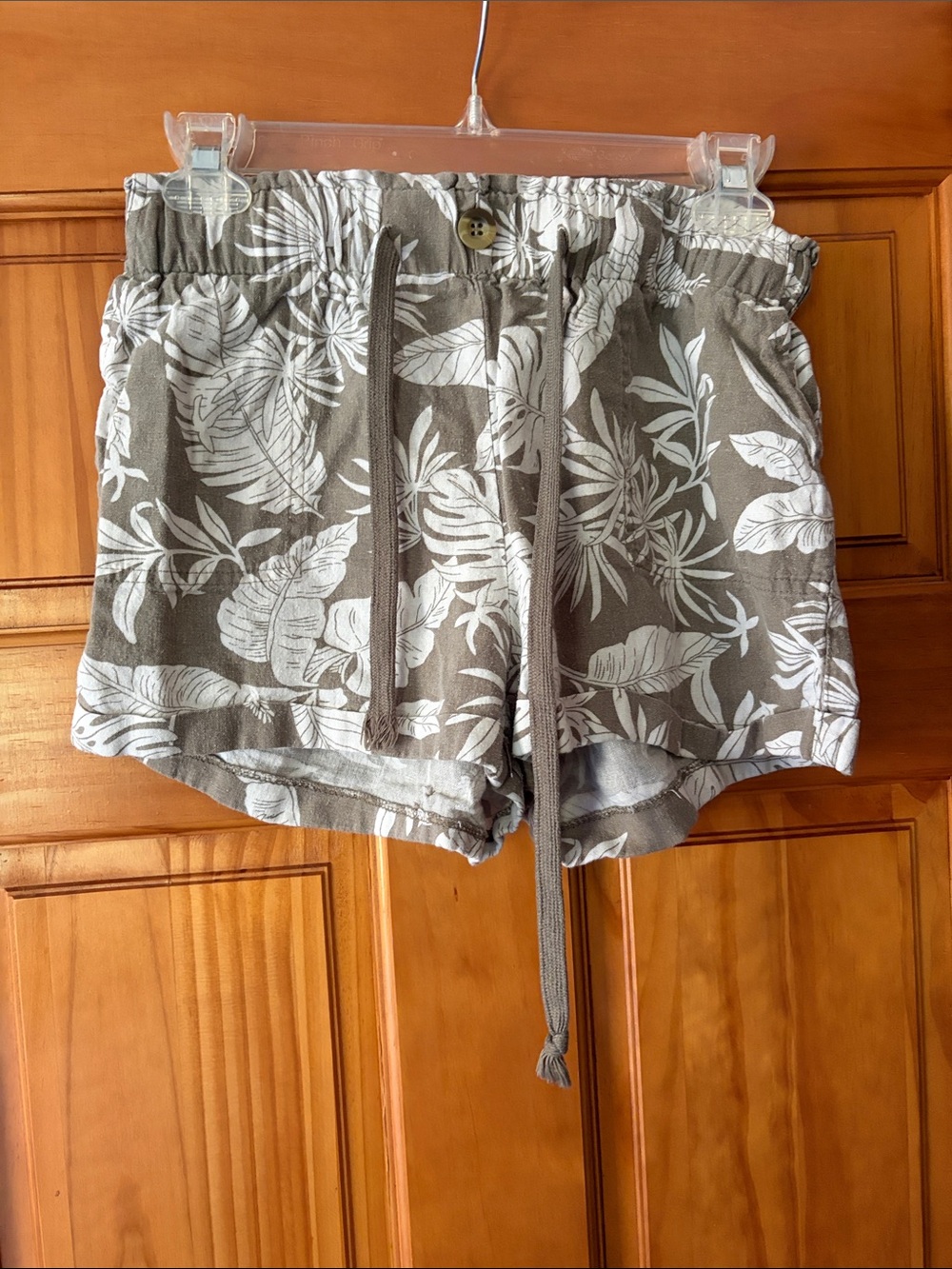 Streetwear Society Cocoa Brown Tropical Drawstring Shorts Sz M